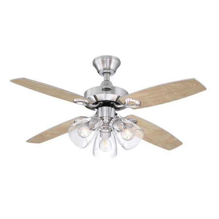 Westinghouse Westinghouse Crusader 42 in. Brushed Nickel White LED Indoor Ceiling Fan 7311800
